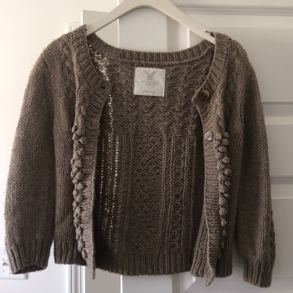 American Eagle Brown Knit Sweater Cardigan